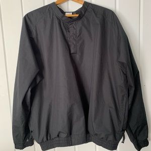 Black Nike Crew Neck Windbreaker Zippered Pockets